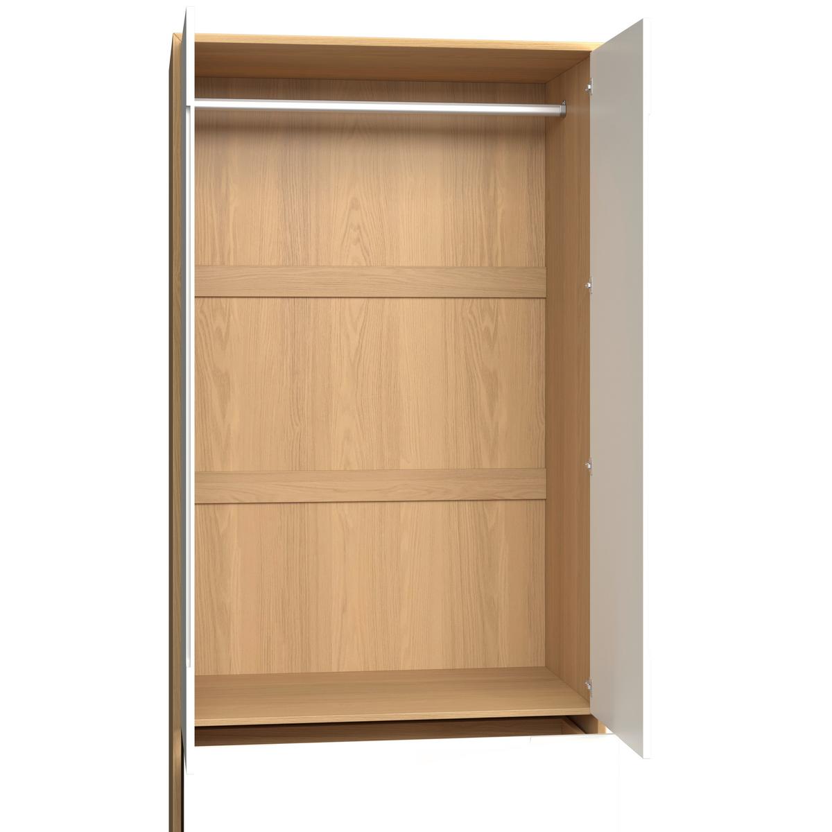 Ruhásszekrény Marlo - tölgyfa színű/fehér, Modern, faalapú anyag/fa (100/223/60cm) - Bessagi Home