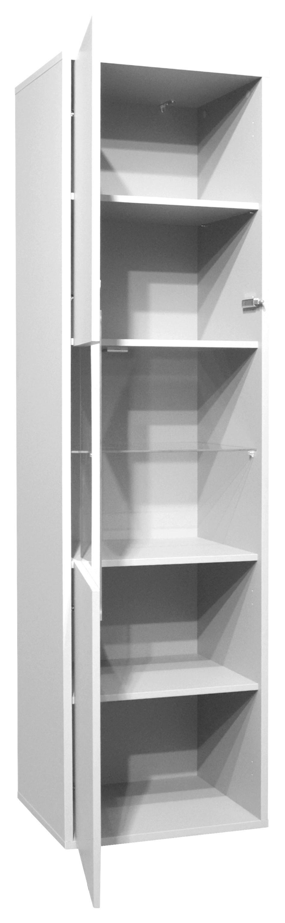 Vitrine in Grau - Grau, MODERN (51/182/45cm) - Premium Living