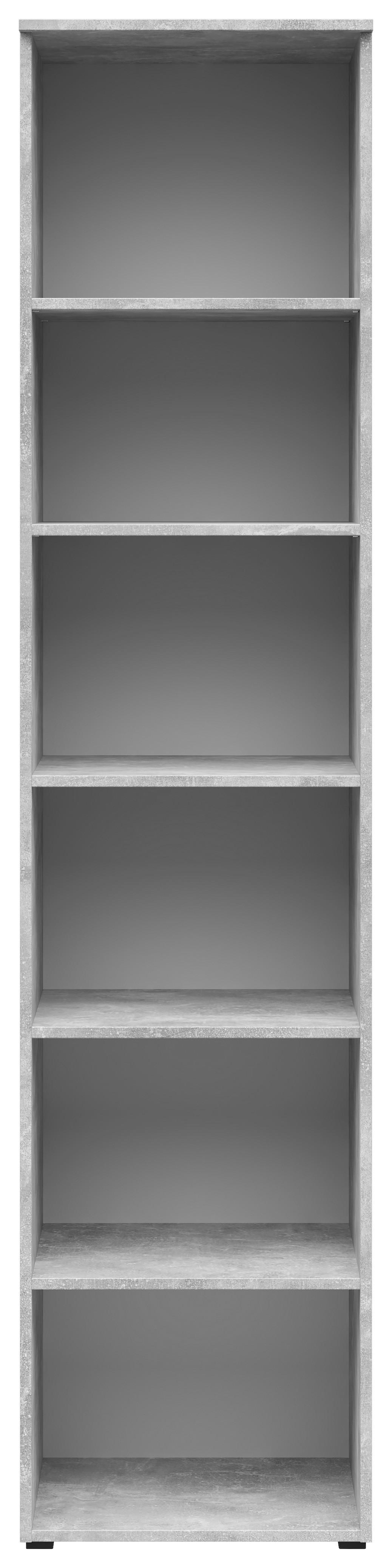 Regal Multistauraum Betonoptik - Anthrazit/Grau, MODERN, Holzwerkstoff/Kunststoff (45/195/40cm) - Mömax