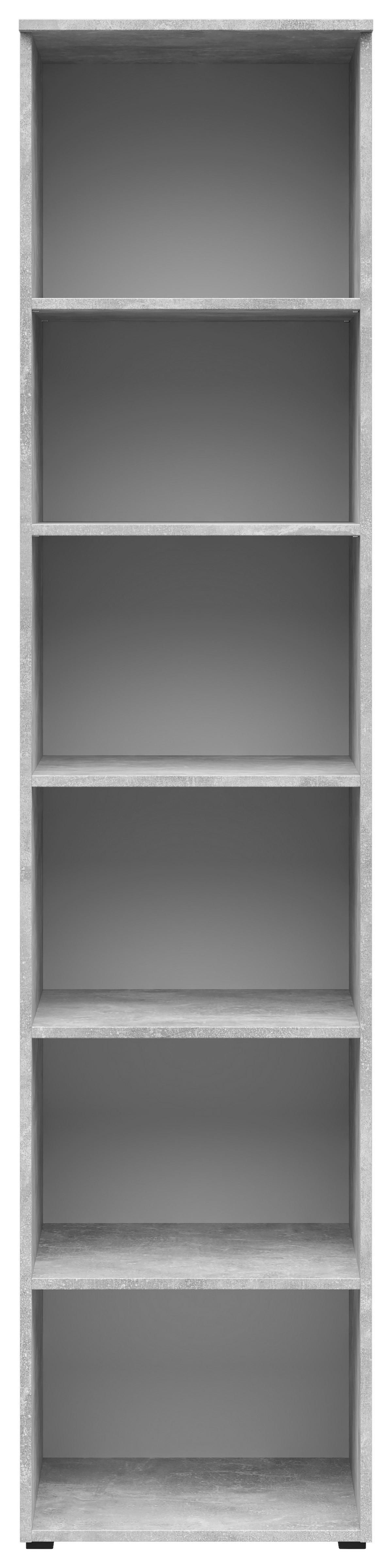 Regal Multistauraum Betonoptik - Anthrazit/Grau, MODERN, Holzwerkstoff/Kunststoff (45/195/40cm) - Mömax
