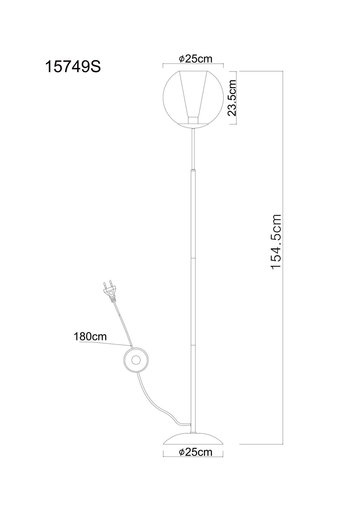 Podna Svjetiljka Barry - siva/prozirno, Basics, staklo/metal (25/154,5cm) - Globo