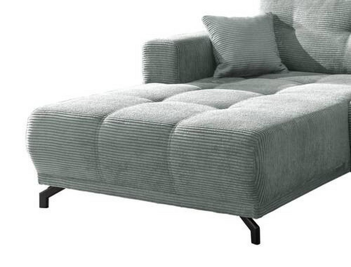 Wohnlandschaft Restato Hellblau Cord - Schwarz/Hellblau, MODERN, Holz/Textil (177/246cm) - MID.YOU