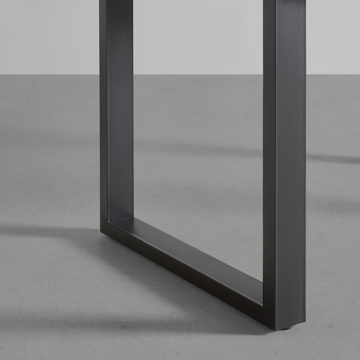 Masă LEN - culoare lemn stejar/negru, Modern, lemn/metal (160/90/76cm) - Bessagi Home
