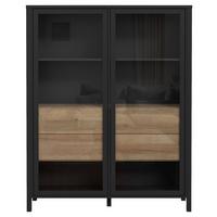 Félmagas Szekrény High Rock - tölgyfa színű/fekete, Design, faalapú anyag/Üveg (121,3/152,3/40,2cm) - Mömax