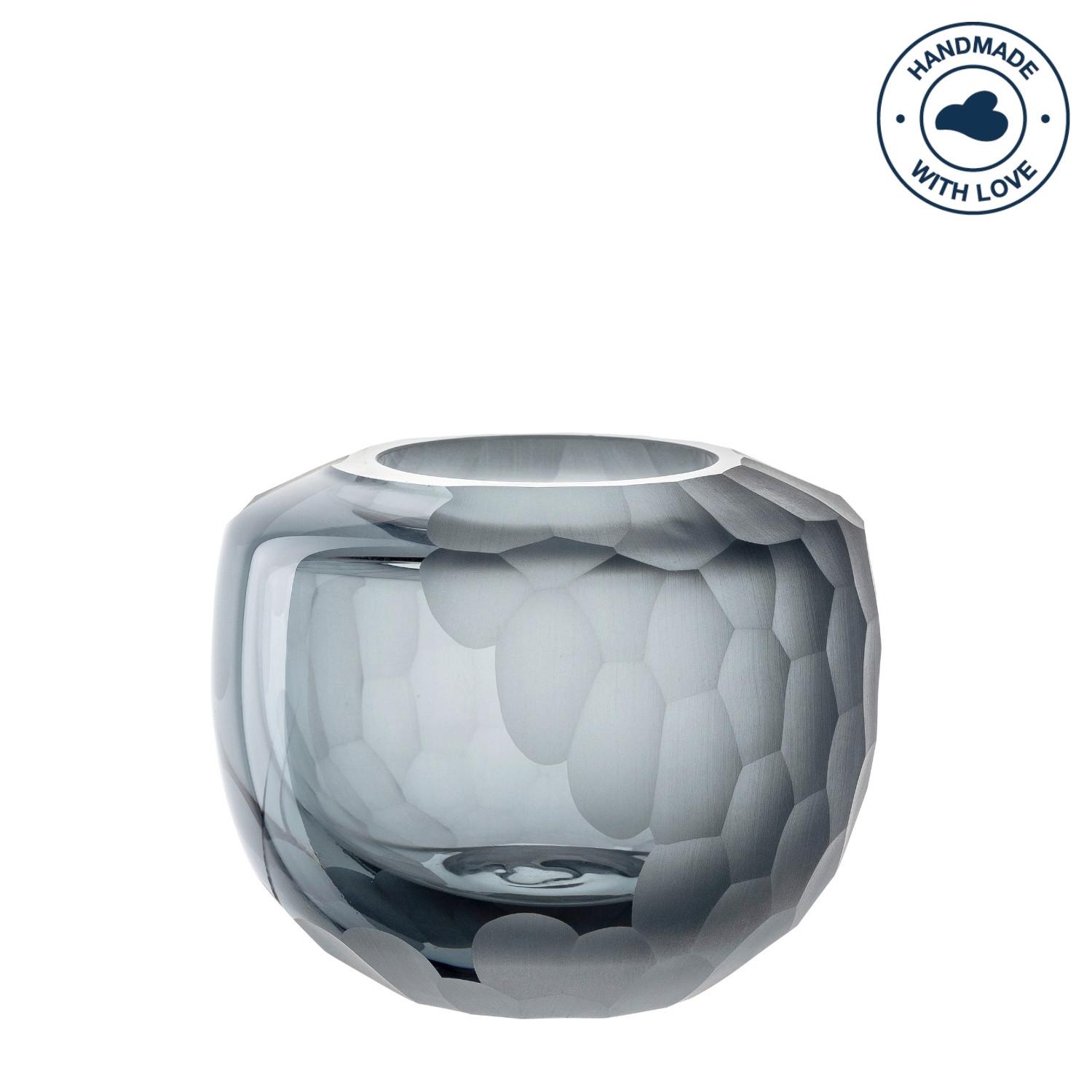 Vase Grau - Grau, Design, Glas (11,00/9,00/11,00cm) - Leonardo