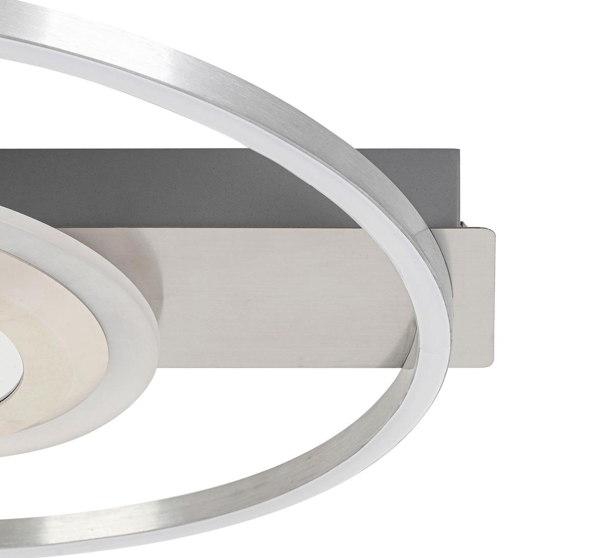 LAMPA SUFITOWA LED SANDRA - szary/kolor niklowy, Trend, tworzywo sztuczne/metal (42/40/6cm) - Novel