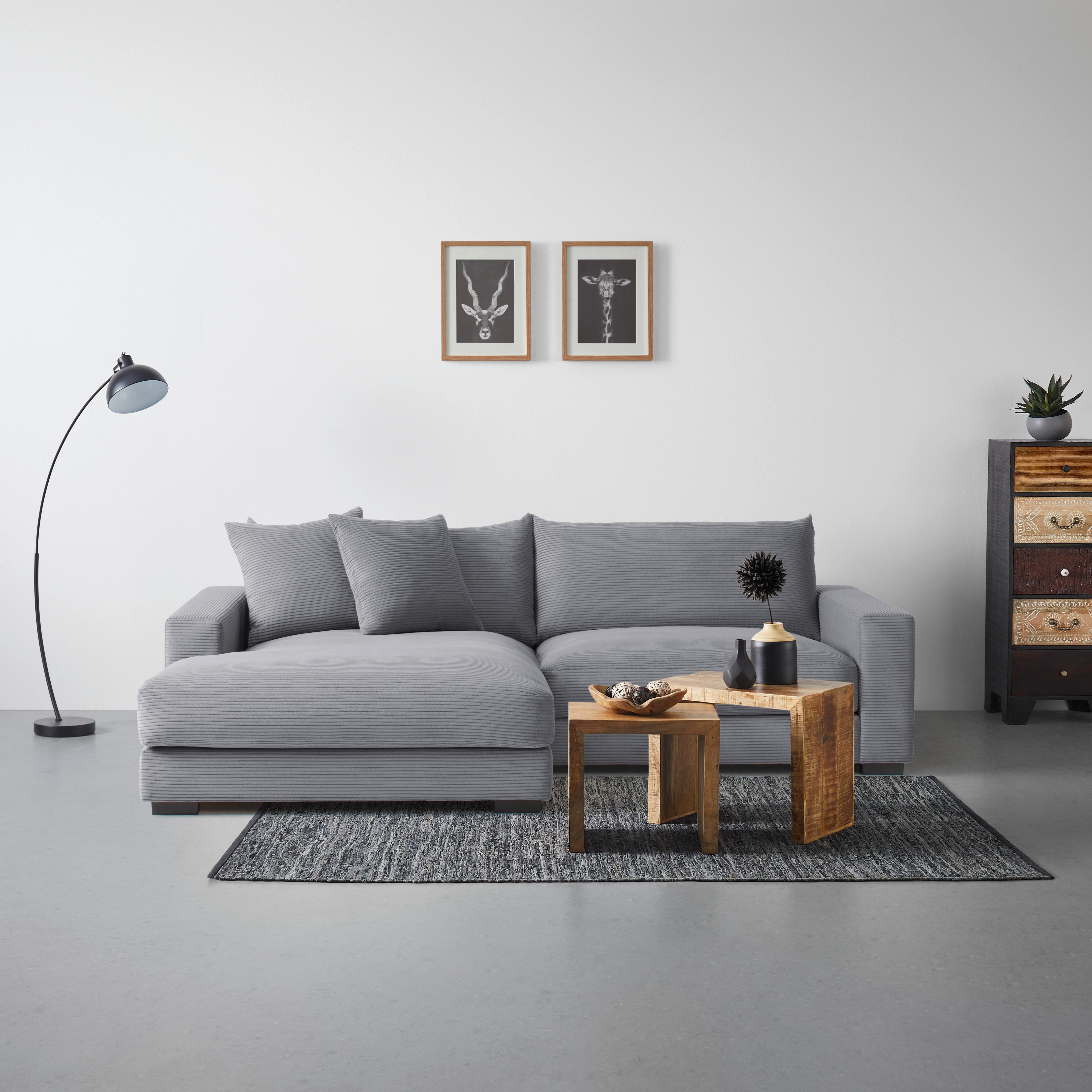Kutna Garnitura Pedro - siva, Moderno, tekstil (180/83/265cm) - Mömax