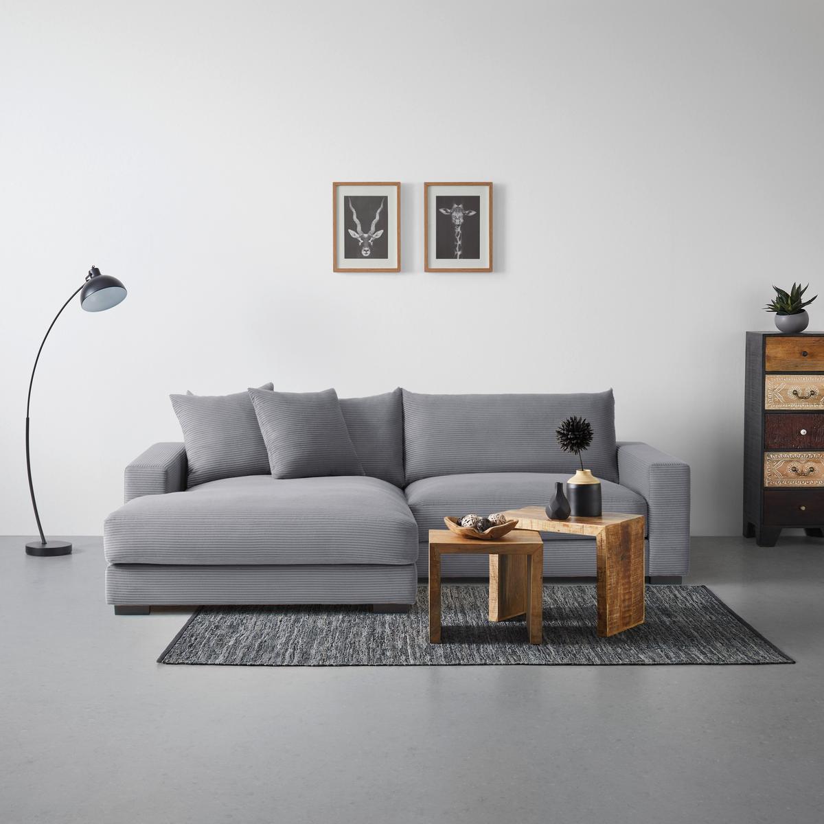 Kutna Garnitura Pedro - siva, Moderno, tekstil (180/83/265cm) - Mömax