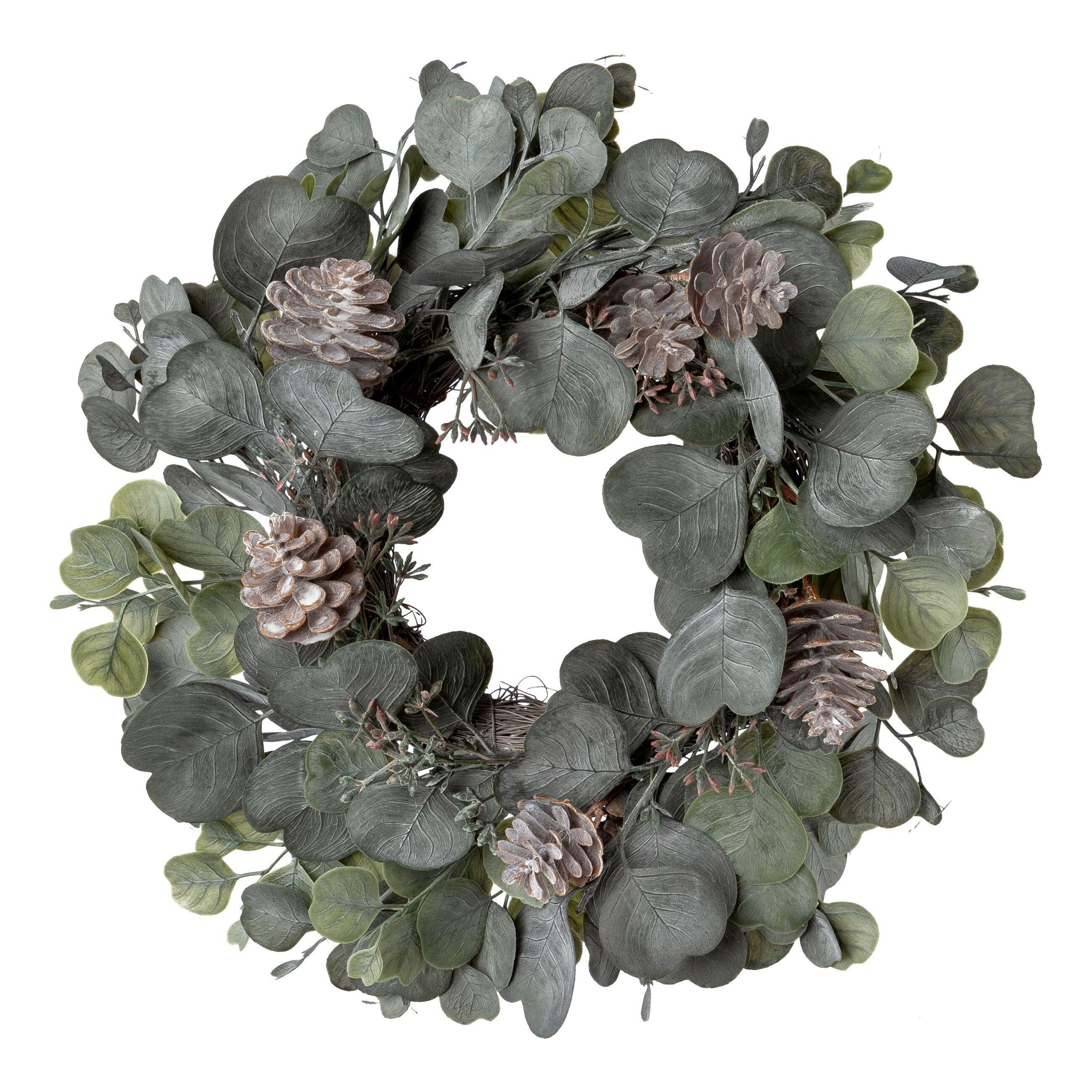 Kunstpflanze Eukalyptus Grau/Grün - Grau/Grün, Basics, Kunststoff (35cm)