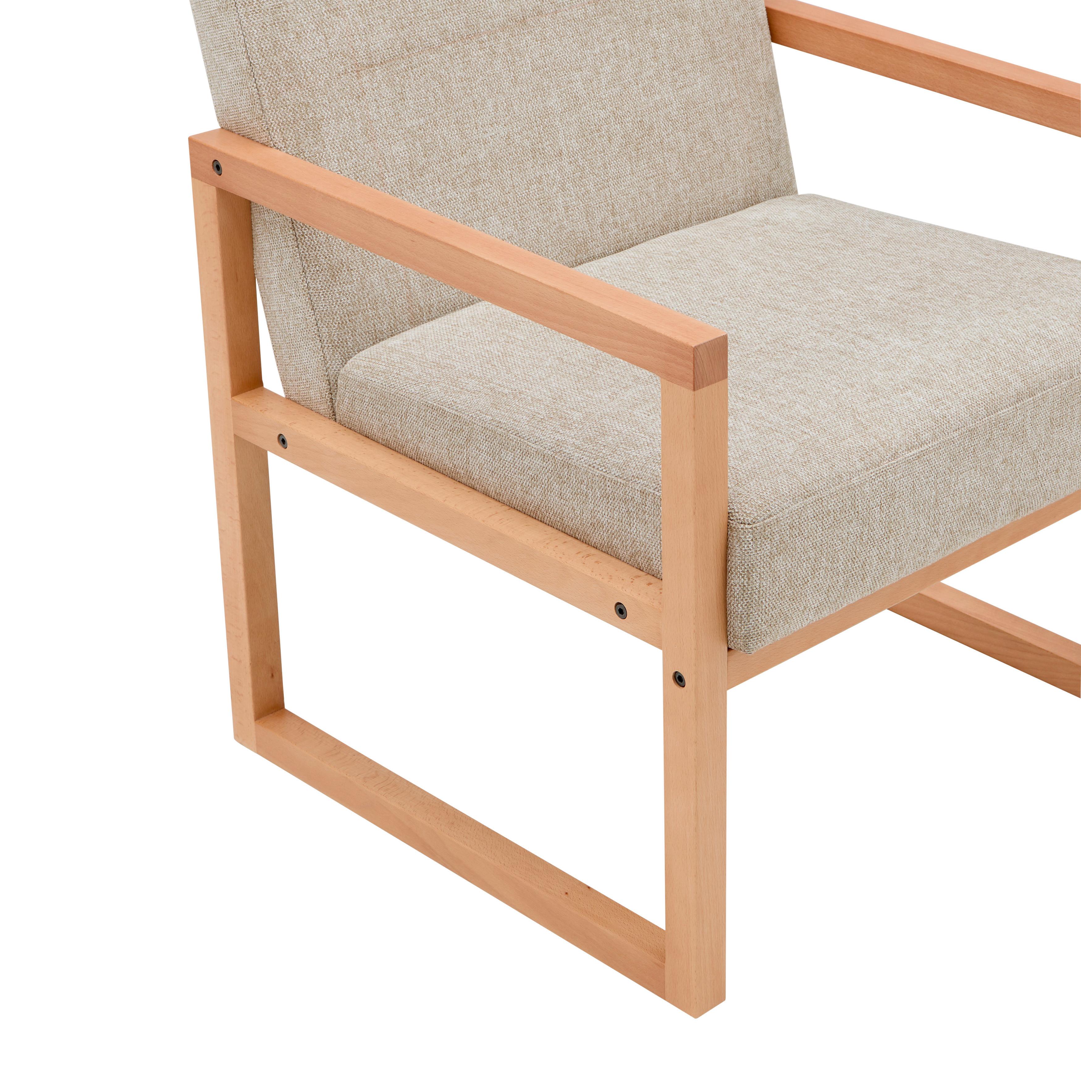 FÅTÖLJ MALMÖ - ljusgrå/naturfärgad, Modern, trä/textil (65/75/69cm) - Mömax