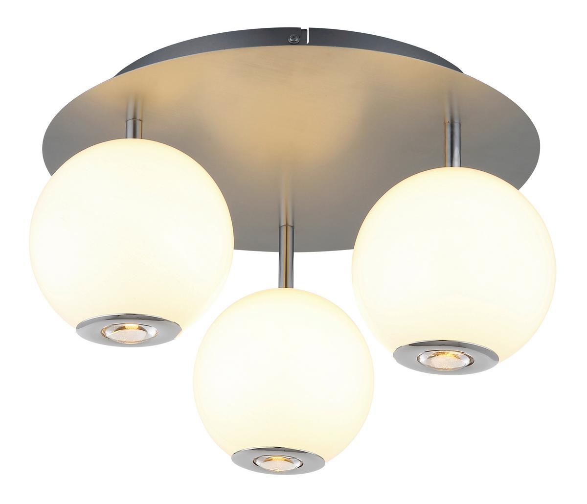 LED-DECKENLEUCHTE 16062-3D SIMMONS - Klar/Chromfarben, Konventionell, Glas/Kunststoff (42/25cm) - Globo