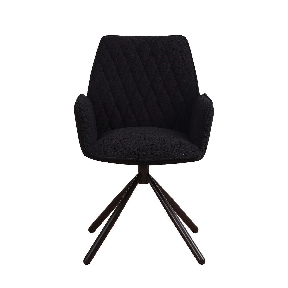Armlehnstuhl-Set Reims ca. 56x97 cm 2er Set Schwarz - Schwarz, Design, Textil/Metall (56/97/52,5cm) - MID.YOU