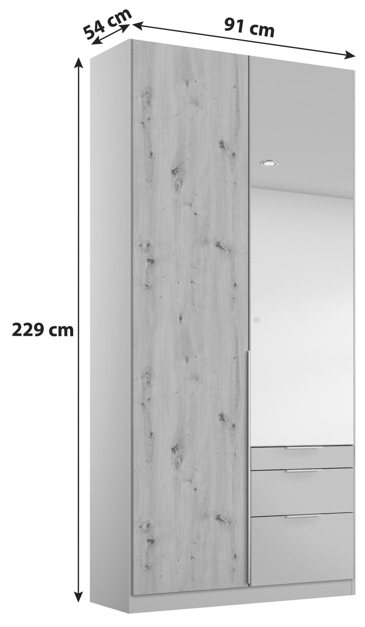 DULAP USI ROTATIVE ALABAMA - argintiu/gri deschis, Modern, material pe bază de lemn (91/229/54cm)