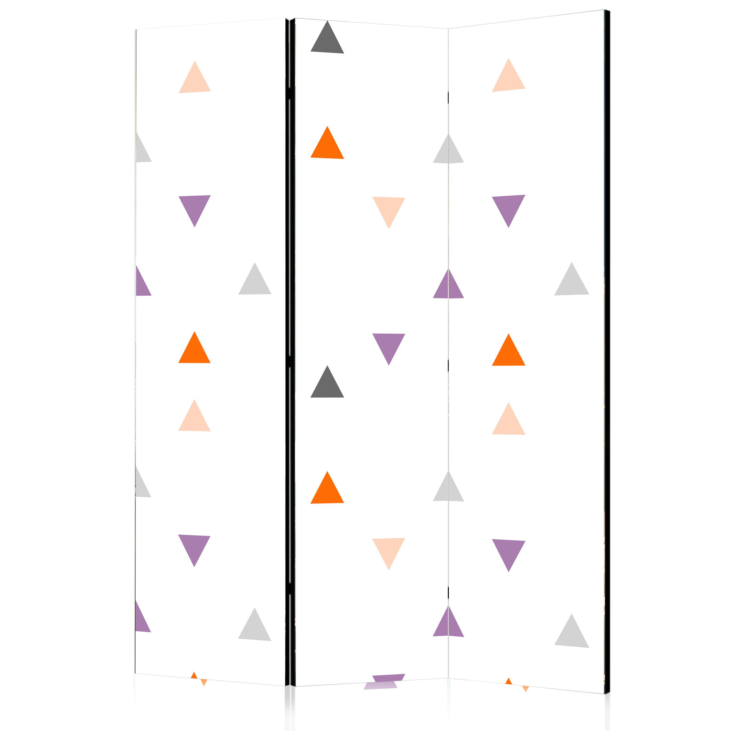 Paravan Triangles Rain, 3-Delni, Dvostranski - večbarvno, Basics, tekstil/les (135/172/3cm) - artgeist
