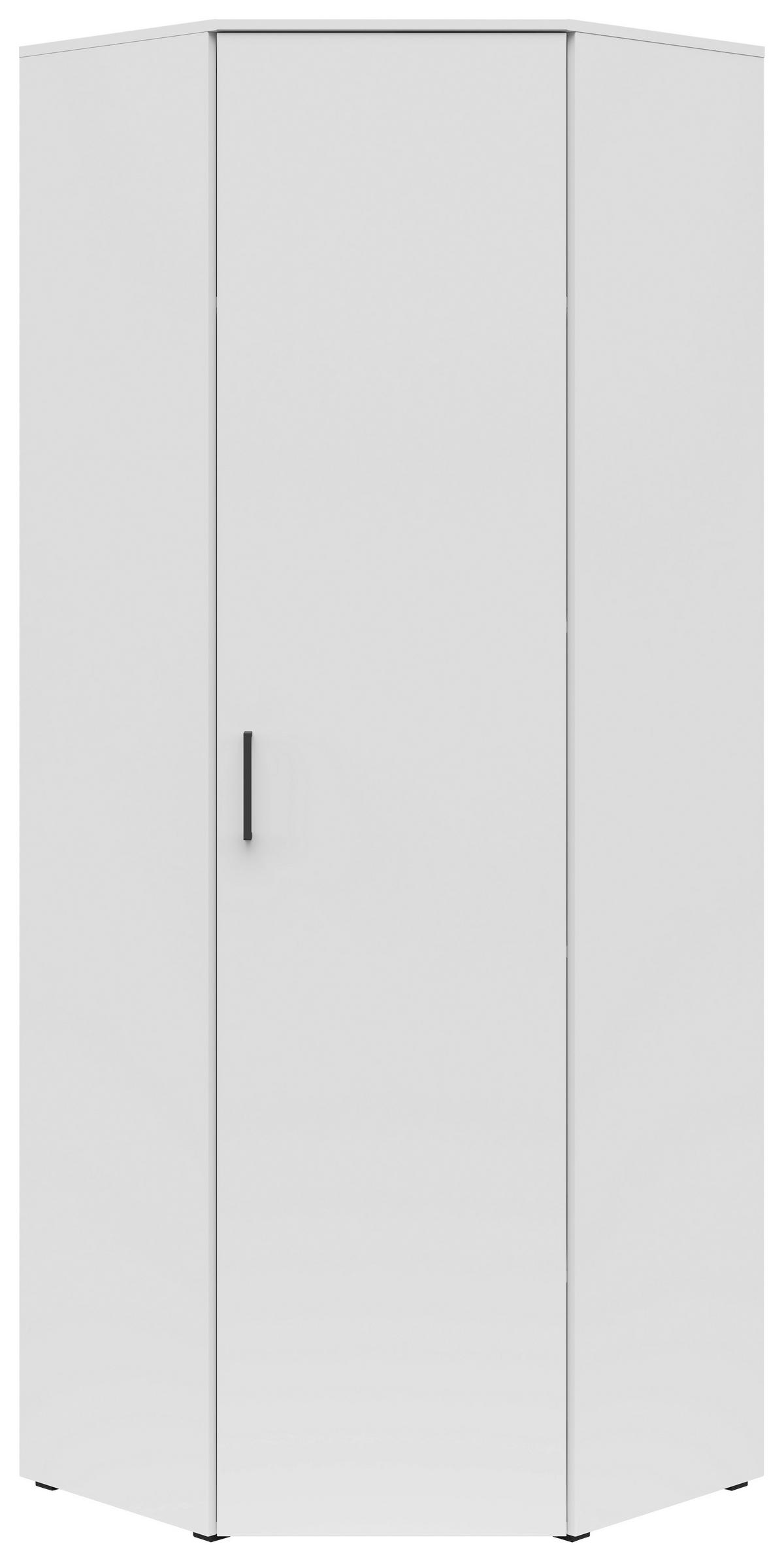 Eckschrank Multistauraum Weiss - noir/blanc, Modern, matière synthétique/matériau de bois (71,5/195/71,5cm)