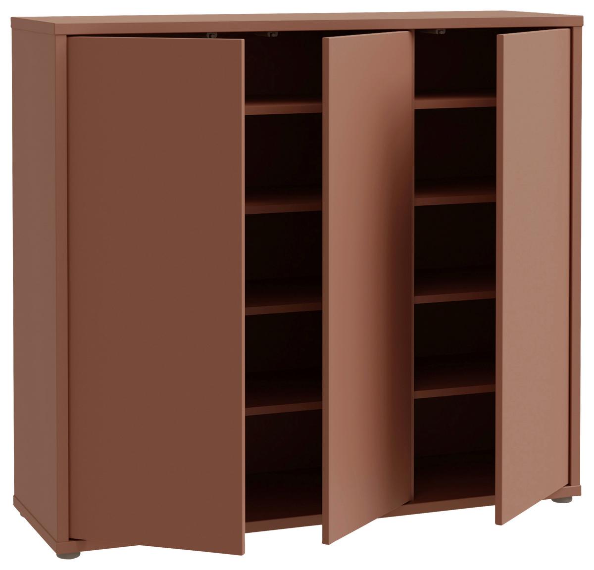 Ormarić Za Cipele Alice - siva/terakota, Moderno, drvni materijal/plastika (109,2/99,1/34,9cm) - Modern Living