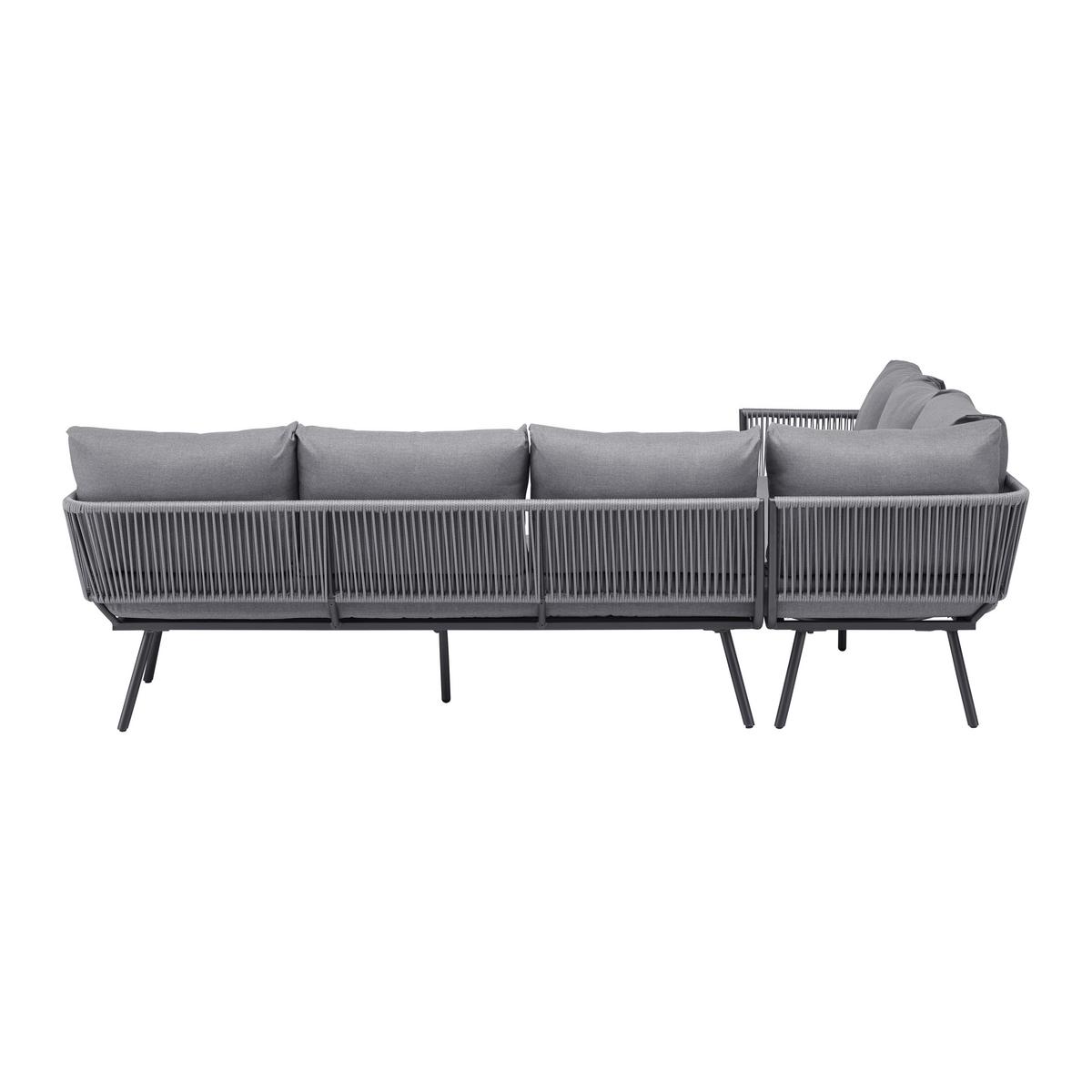 Gartenlounge in grau "Camilla" - Grau, Modern, Glas/Textil (252/65/68cm) - Bessagi Garden