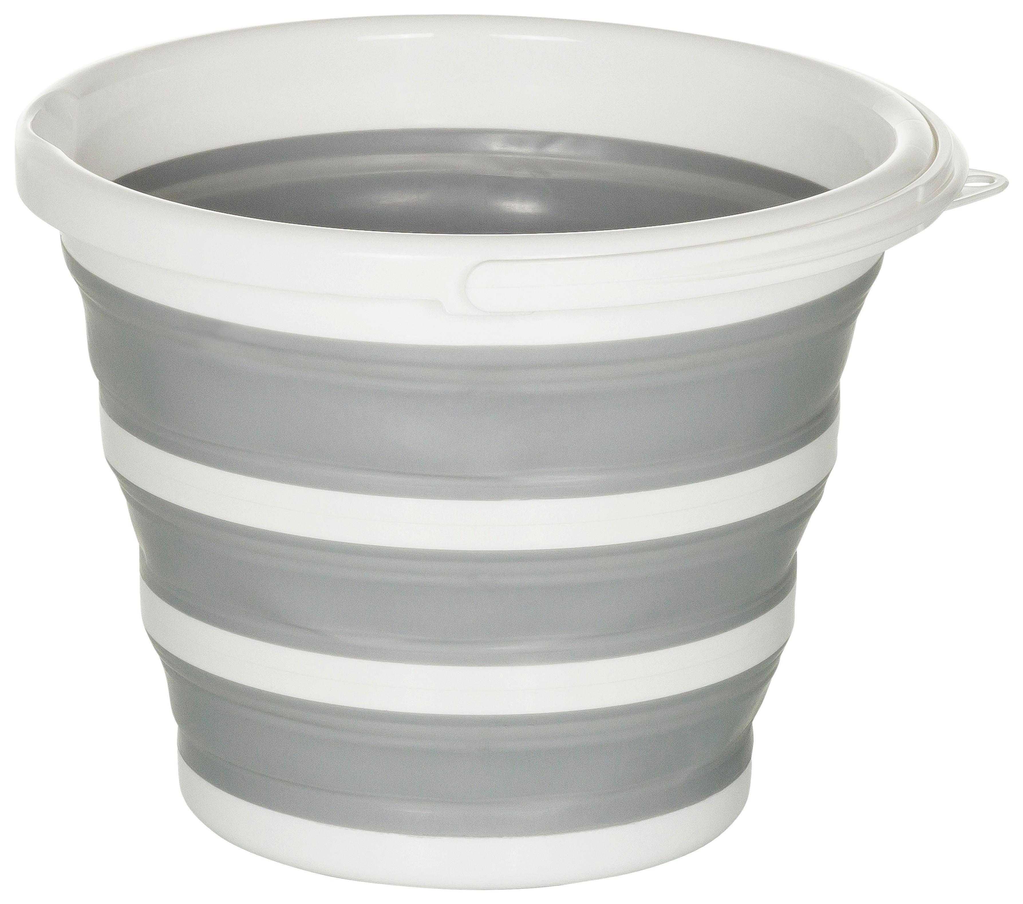 Vedro Clean Silr, 10 L, Siva, Bela - Basics, umetna masa (32/25/32cm) - MID.YOU