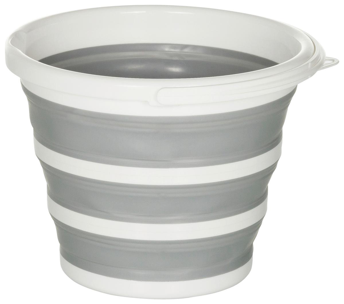 Vedro Clean Silr, 10 L, Siva, Bela - Basics, umetna masa (32/25/32cm) - MID.YOU