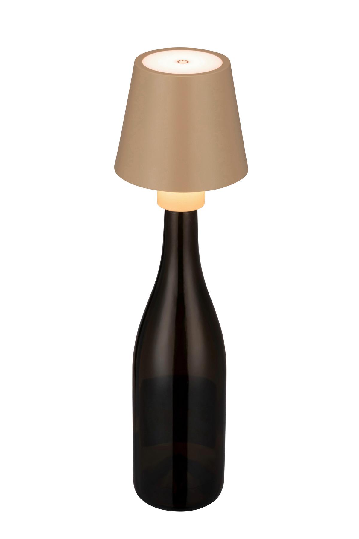 LAMPA STOŁOWA Z AKUMULATOREM BOTTLE *SBN* - kolor piaskowy, Konventionell, metal (11/12,2cm) - Novel