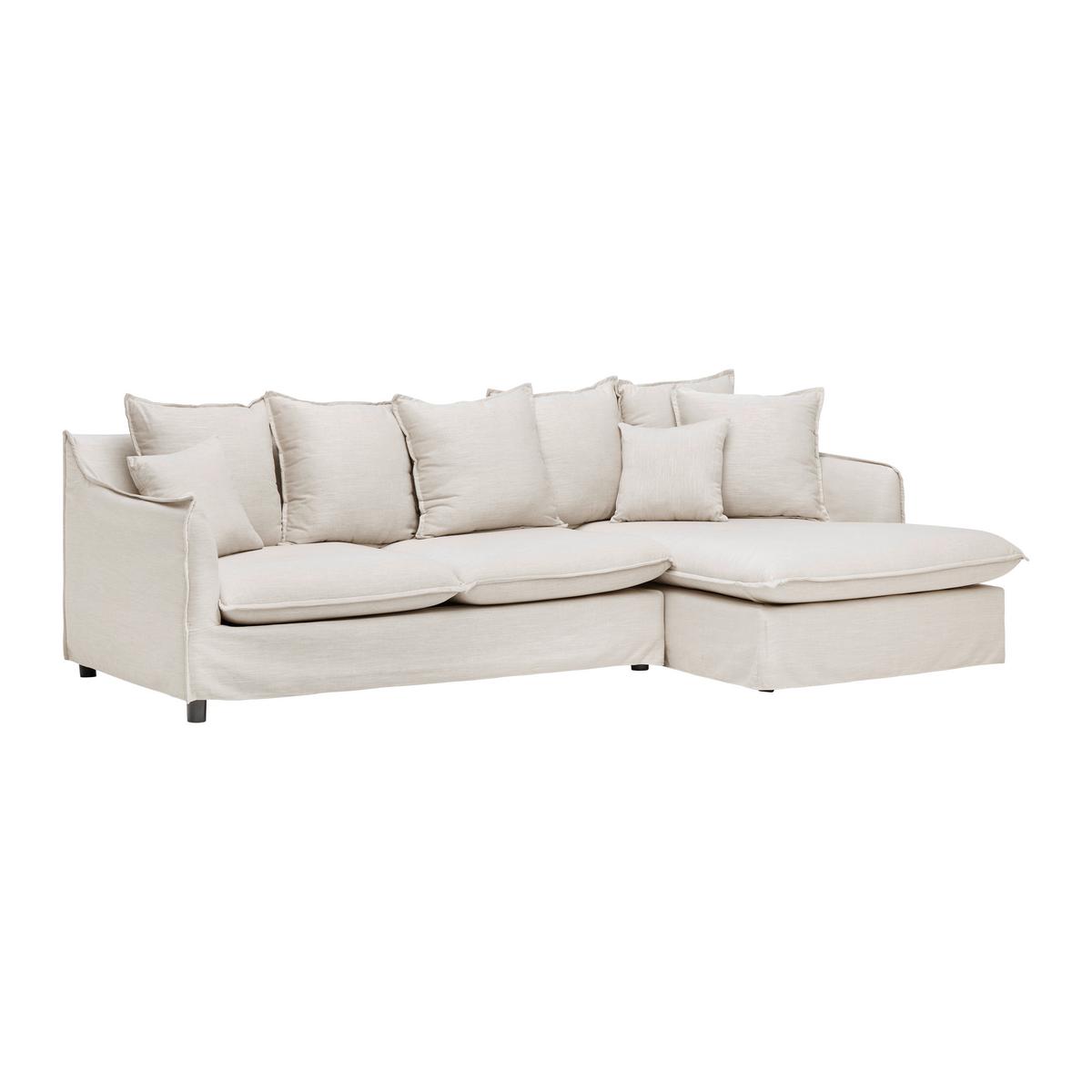 Sedežna Garnitura Elia - črna/naravne barve, Moderno, umetna masa/tekstil (265/84/158cm) - Bessagi Home
