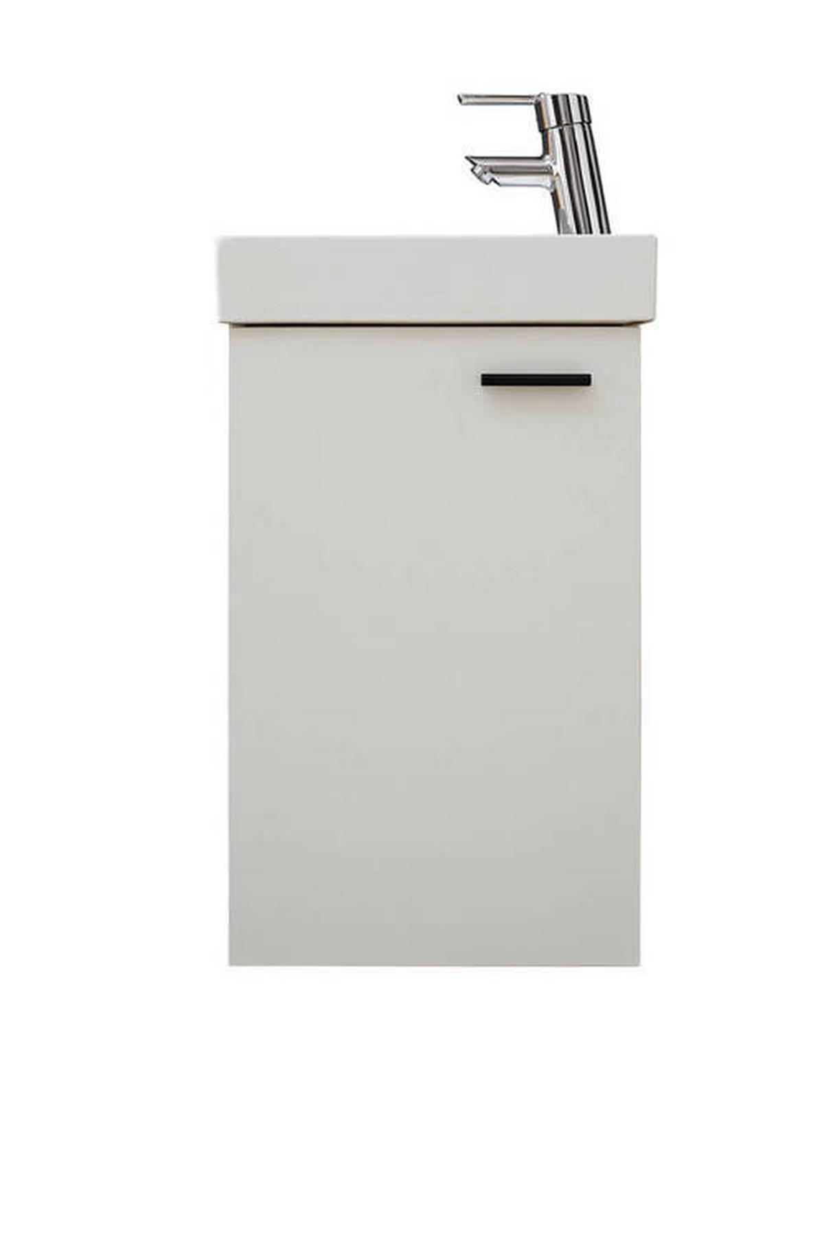 Gästebad Amy in Weiss - Weiss, Modern, Glas/Holzwerkstoff (41/165/23cm) - Mömax