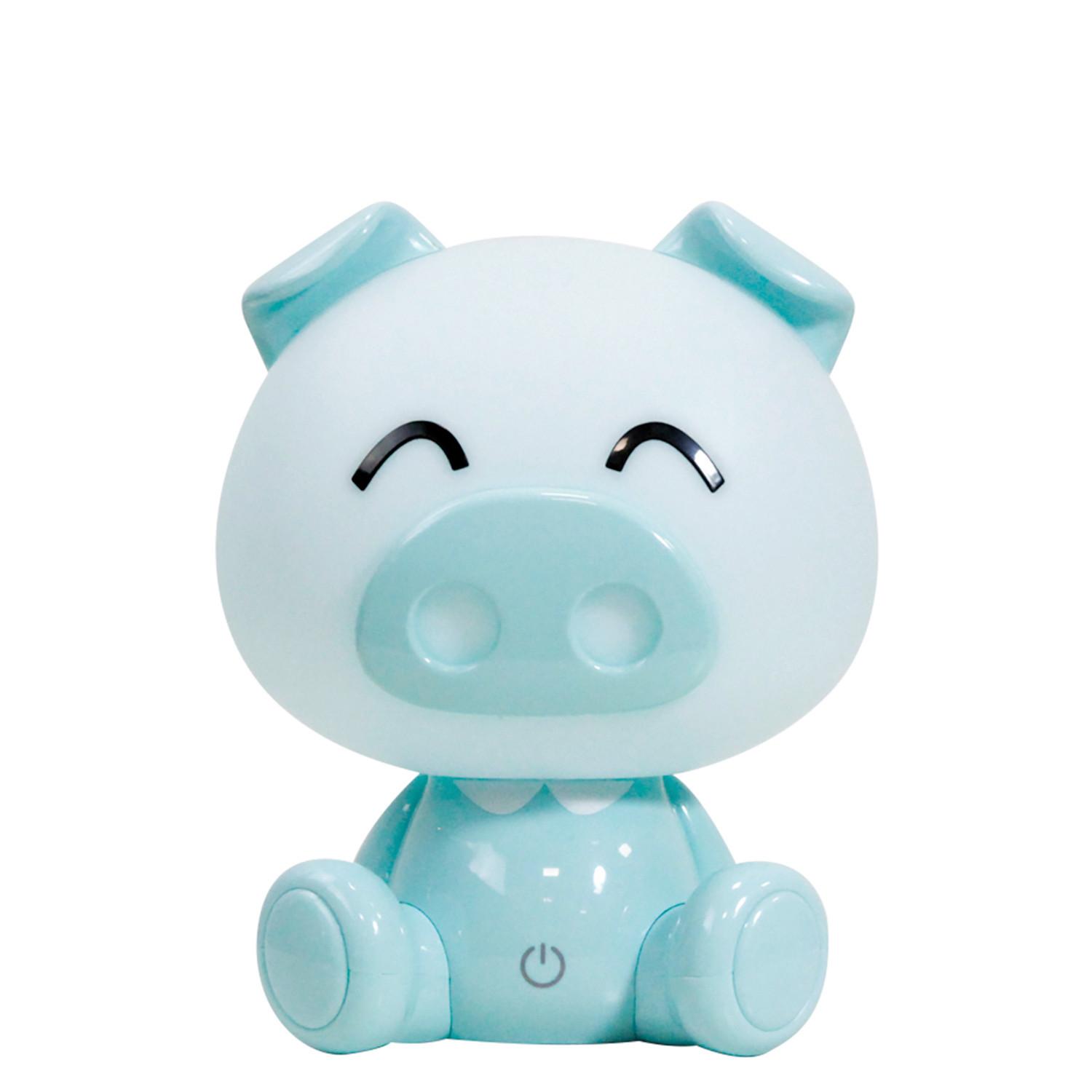 Kindertischleuchte Piggy Hellblau max. 3 Watt - Hellblau, Basics, Kunststoff (15/15/19cm)