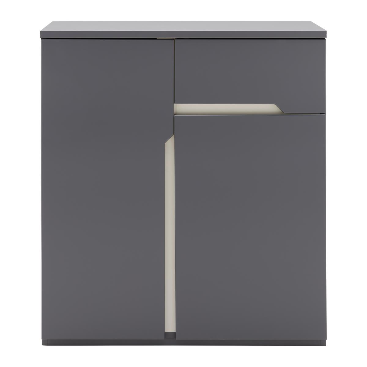 Kommode Manhatten in Grau/Graphitfarben - Graphitfarben/Schwarz, Modern, Holzwerkstoff/Kunststoff (85/95/42cm) - Premium Living