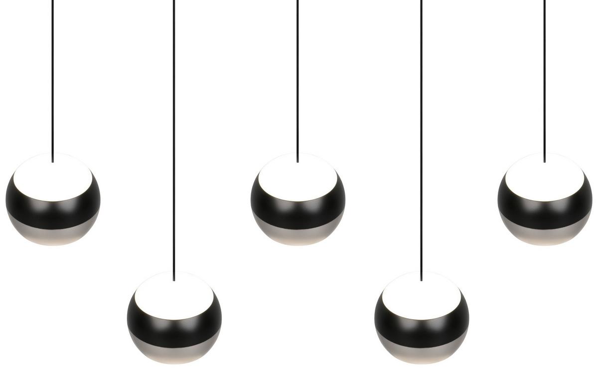LED-Hängeleuchte Orbit Schwarz/Nickelfarben max. 8 W - Schwarz/Nickelfarben, Design, Metall (100/10,5/200cm) - Trio Leuchten