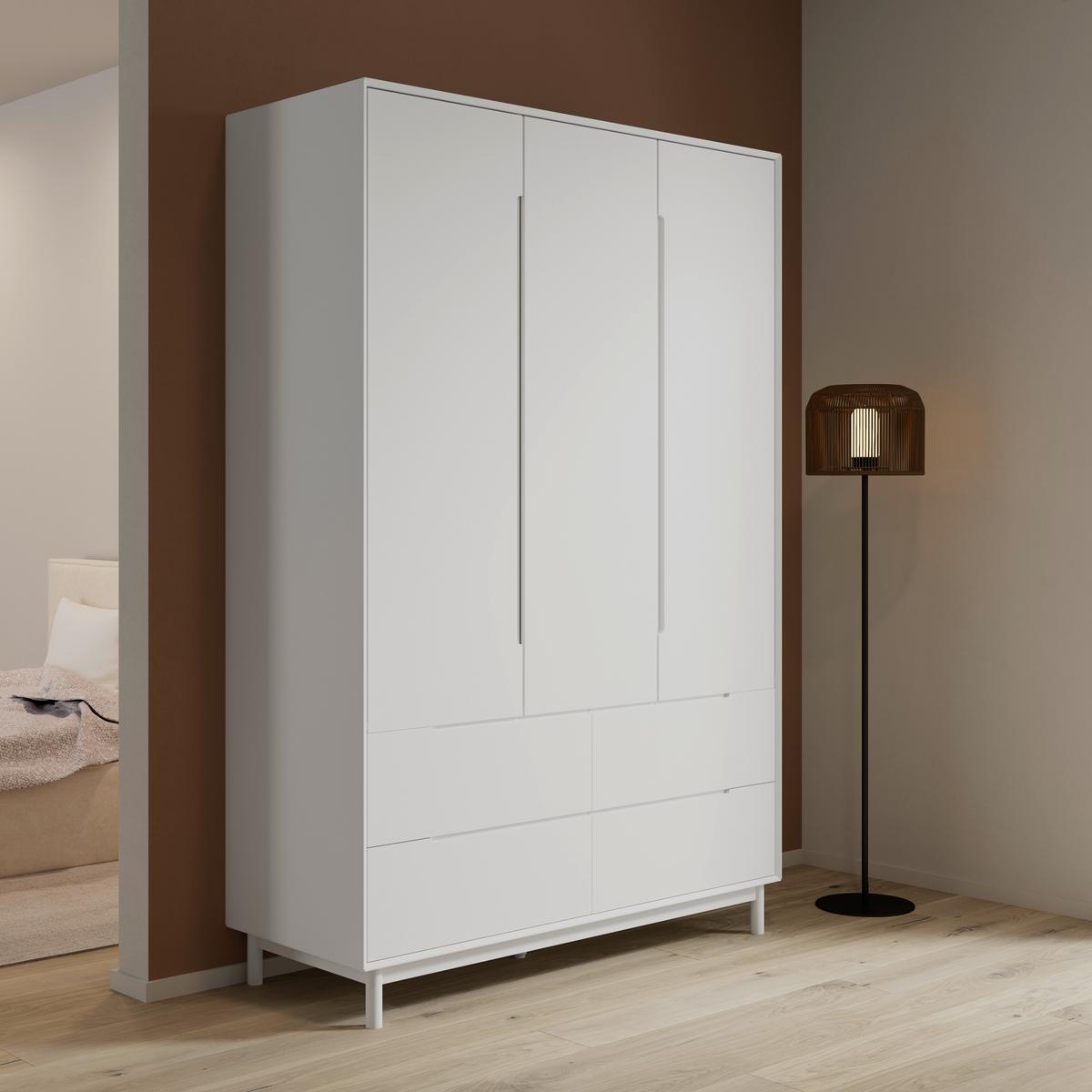 Ruhásszekrény Marlo - fehér, Modern, faalapú anyag/fa (148/223/60cm) - Bessagi Home