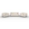 Sitzgarnitur Sandra 3-teilig Chenille Creme - Beige/Creme, MODERN, Holz/Kunststoff - Bessagi Home