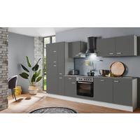 Küchenblock White-Classic Grau/Weiß B: ca. 310 cm - Silberfarben/Graphitfarben, KONVENTIONELL, Holzwerkstoff/Kunststoff (310cm) - Menke