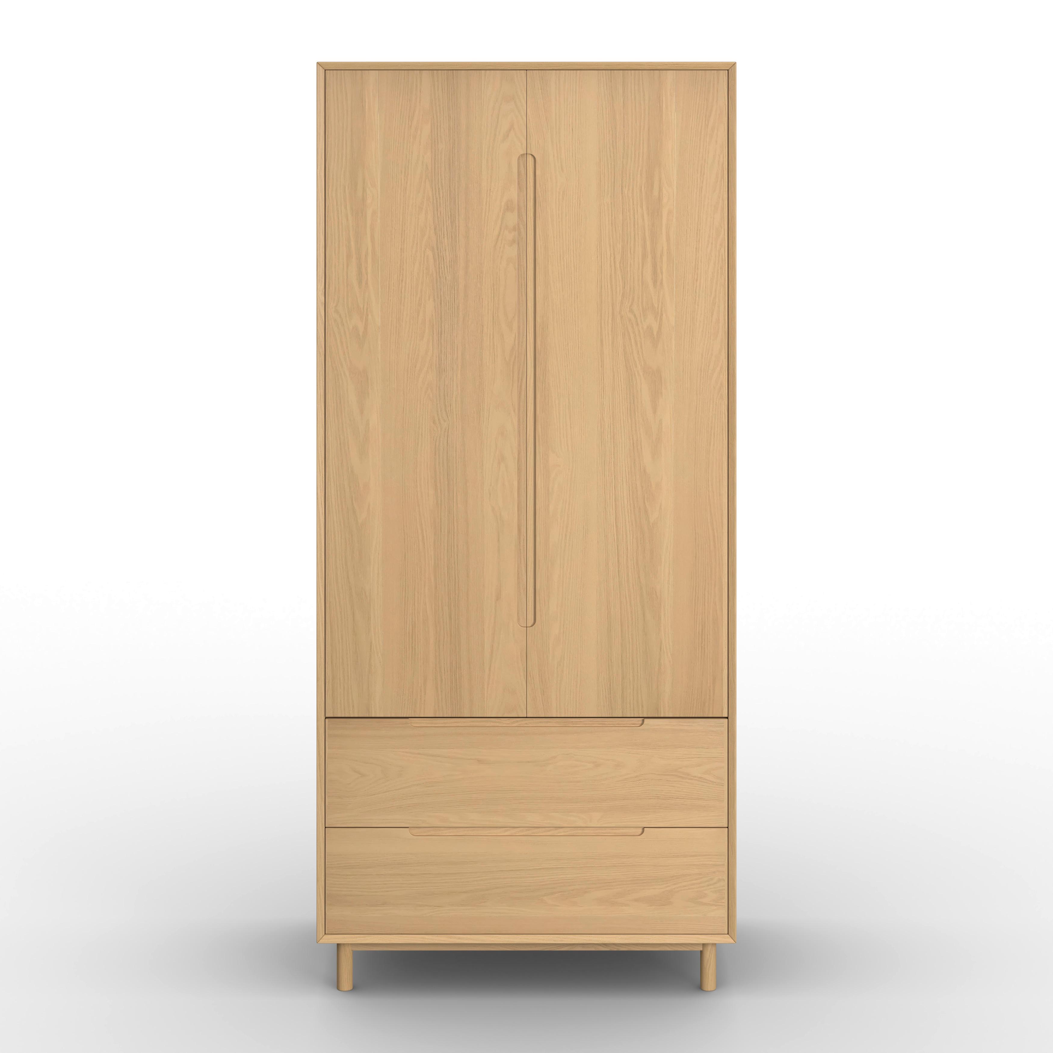 GARDEROB MARLO - ekfärgad, Modern, trämaterial/trä (100/223/60cm) - Bessagi Home