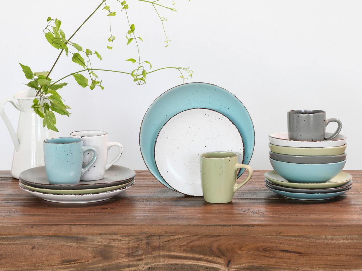 SERWIS OBIADOWO-ŚNIADANIOWY SEGOWIA - różnokolorowy, Konventionell, ceramika - Creatable