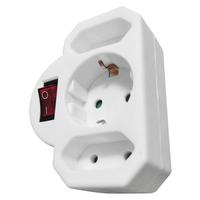 Multistecker Marian in Weiß mit 3 Steckdosen - Weiß, Kunststoff (9,4/6,4/7,2cm) - Mömax