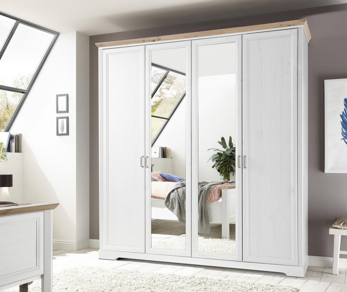 Ormar S Klasičnim Vratima Jasmin Ii - bijela/hrast Artisan, Lifestyle, drvni materijal/metal (214/220/64cm) - Modern Living