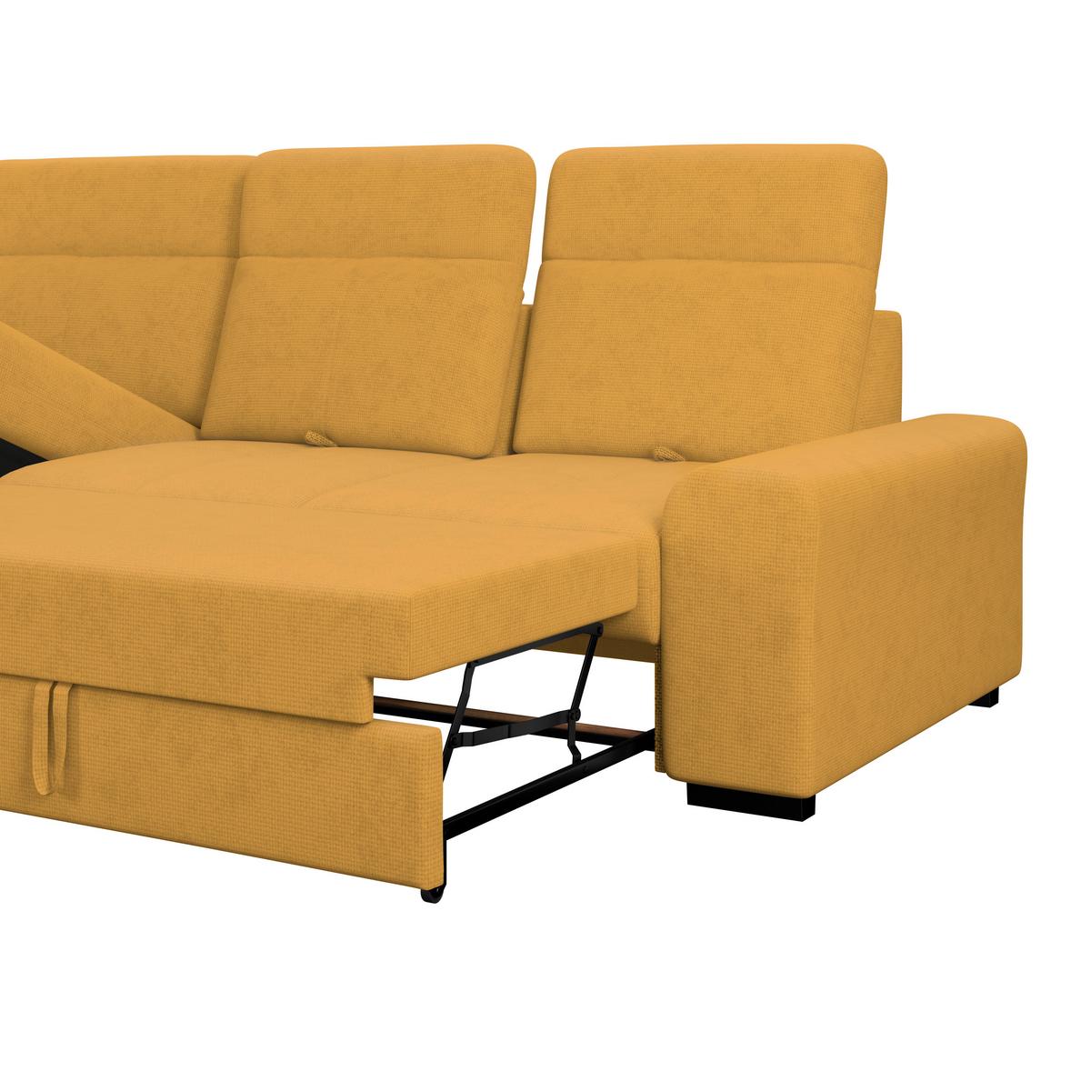 Kutna Garnitura Malaga - žuta/crna, Konvencionalno, tekstil/drvo (203/286cm) - Ondega