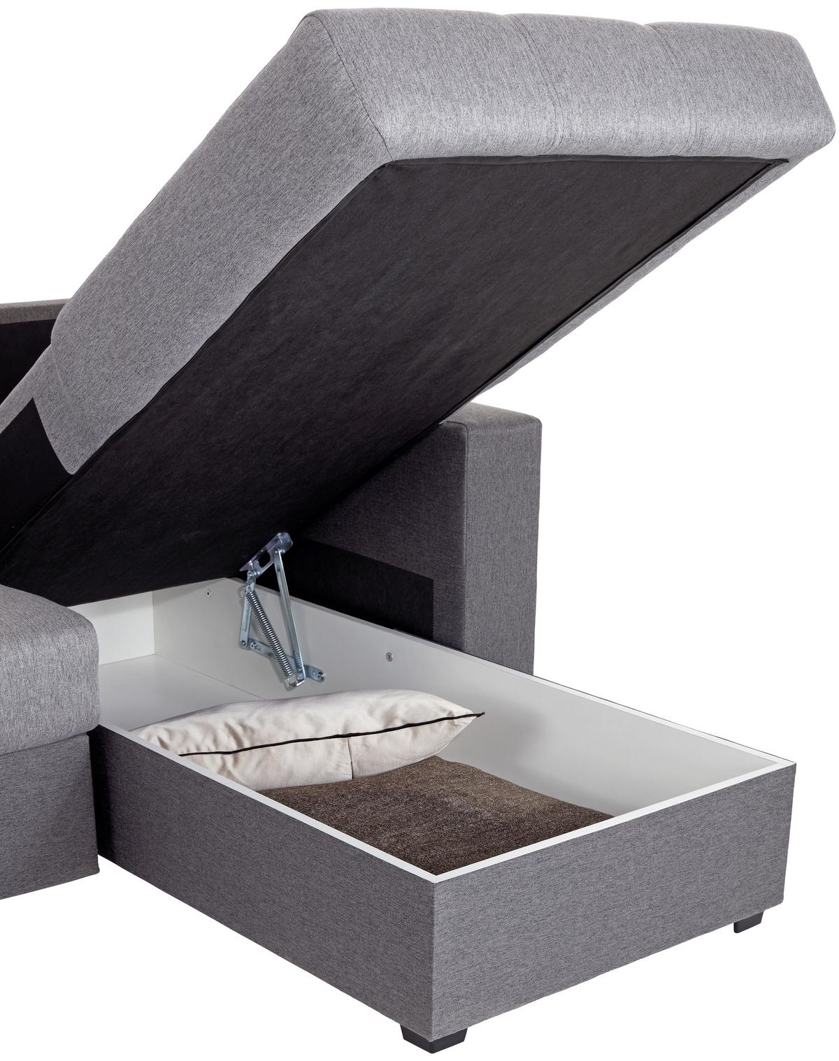 Sedežna Garnitura Atlanta, Z Ležiščem - črna/antracit, Moderno, tekstil (230/160cm) - Mömax