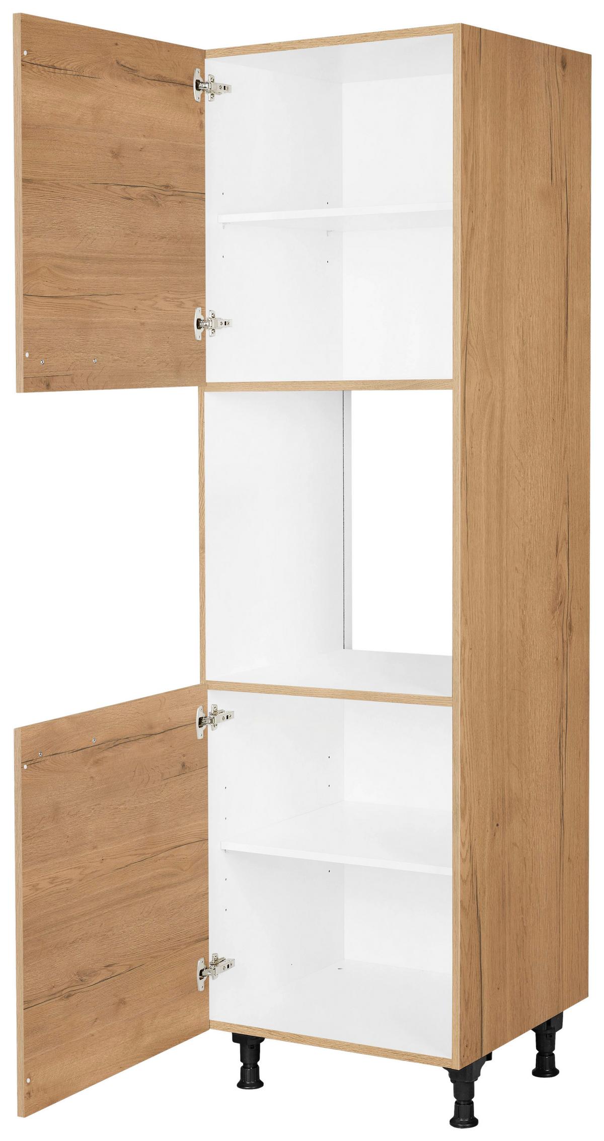 Geräteumbauschrank Structura Eiche - Eichefarben/Schwarz, MODERN, Holzwerkstoff/Metall (60/216,6/58cm) - Nobilia