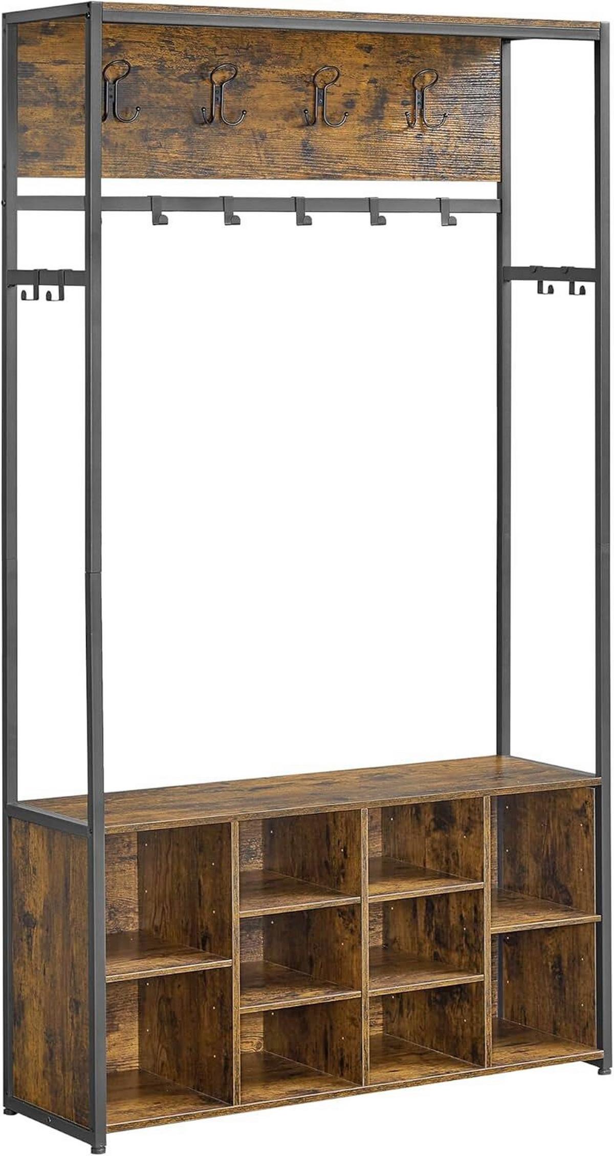 GARDEROBE HALL TREE - Schwarz/Braun, MODERN, Holzwerkstoff/Metall (100/180/32cm) - MID.YOU