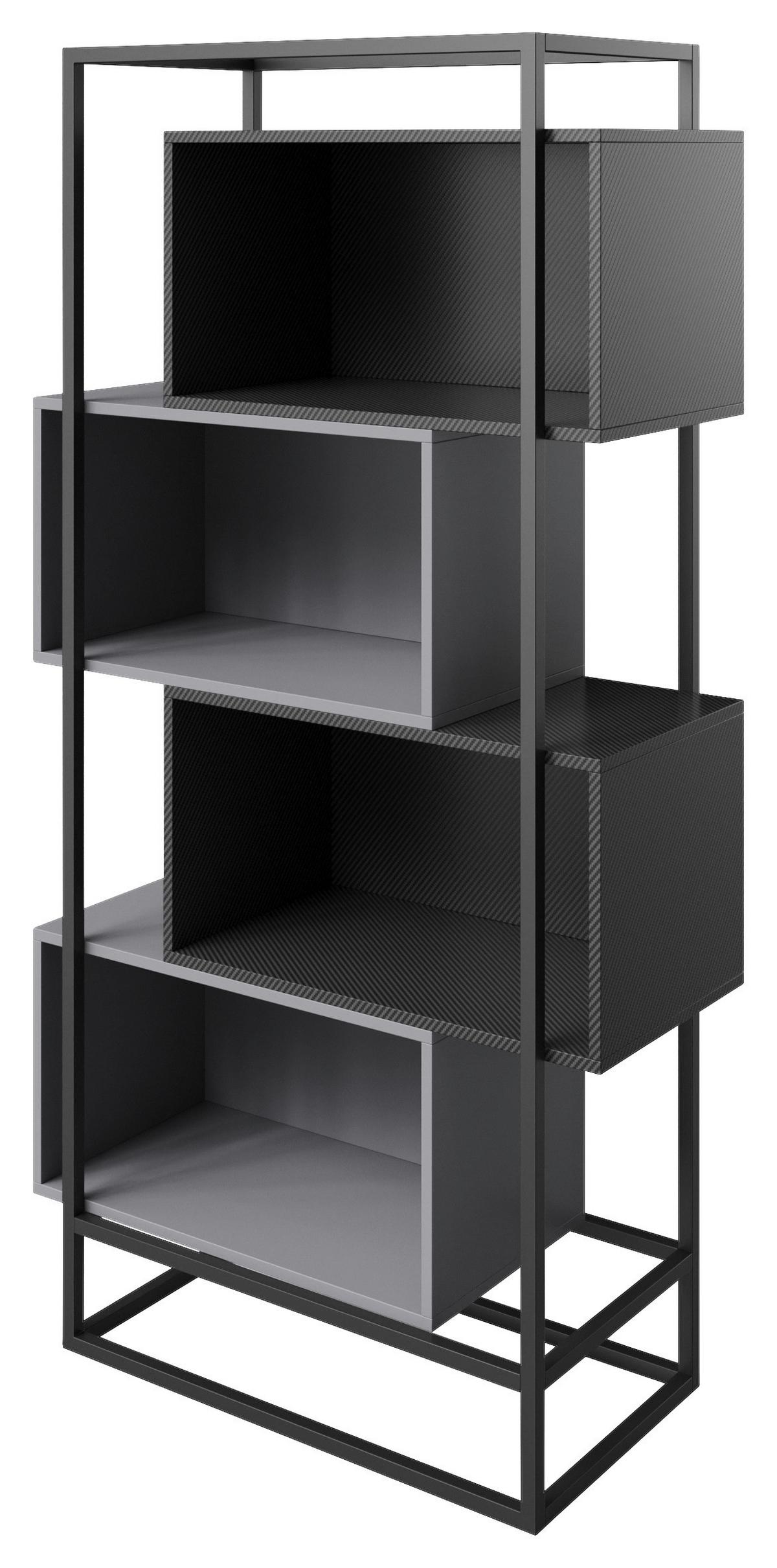 Regal Minecraft ca. 70x164x38 cm Schwarz/Grau - Schwarz/Grau, MODERN, Holzwerkstoff/Metall (70/164/38cm) - Minecraft