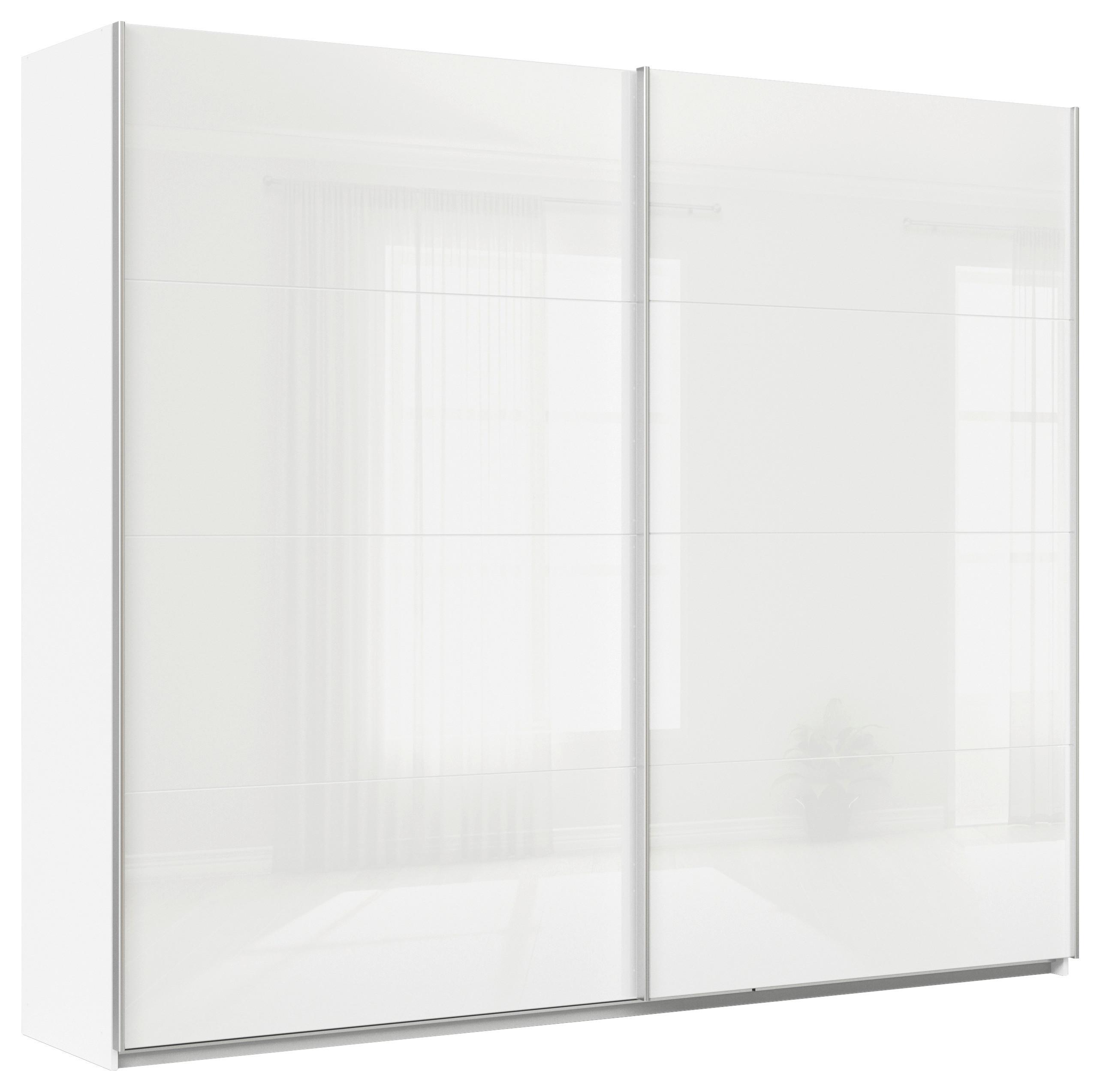 Ormar S Kliznim Vratima Feldkirch - bijela/bijela visoki sjaj, Moderno, staklo/drvni materijal (271/229/62cm) - Modern Living