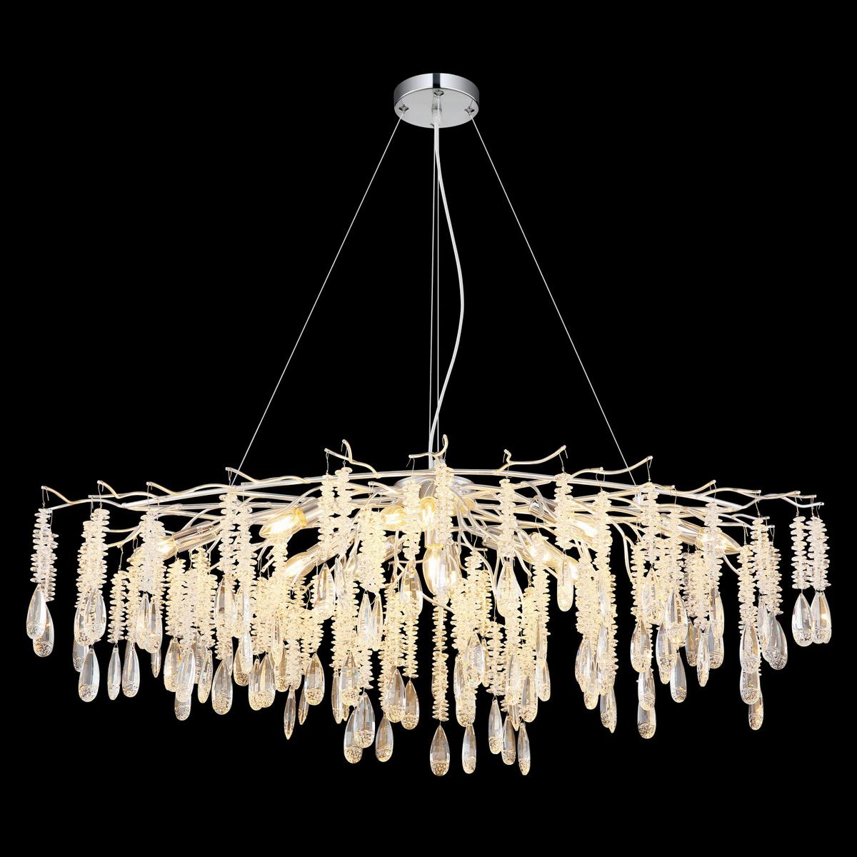 Viseća Svjetiljka Kinga - srebrne boje/prozirno, Konvencionalno, staklo/metal (120/50/120cm) - Globo