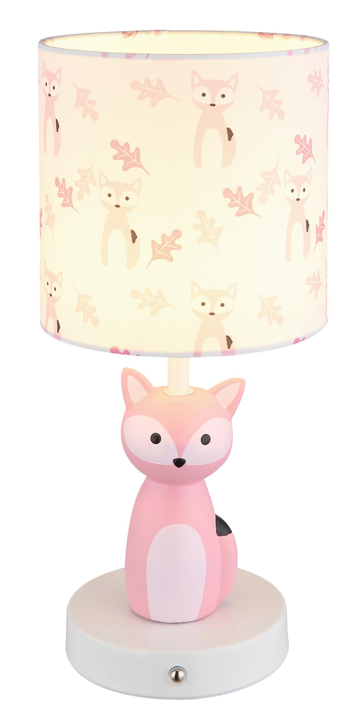 LED-TISCHLEUCHTE 21737P FOXY - Weiss/Pink, Trend, Keramik/Kunststoff (15/33,5cm) - Globo