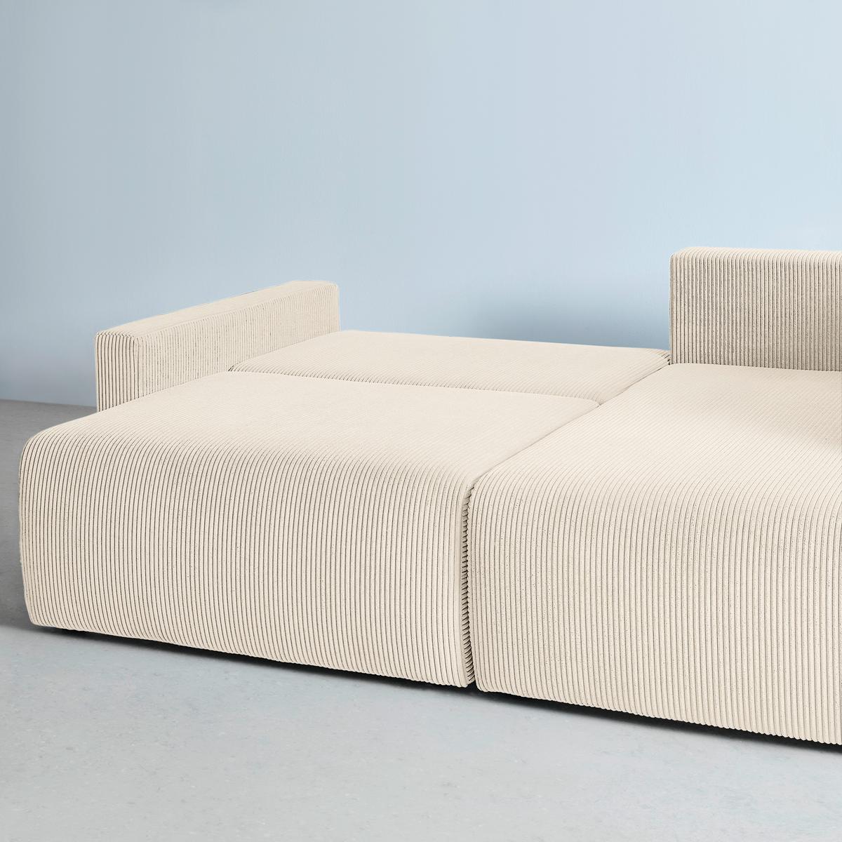 Ecksofa Dios Beige - Beige/Schwarz, MODERN, Holz/Kunststoff (228/91/146cm) - Based