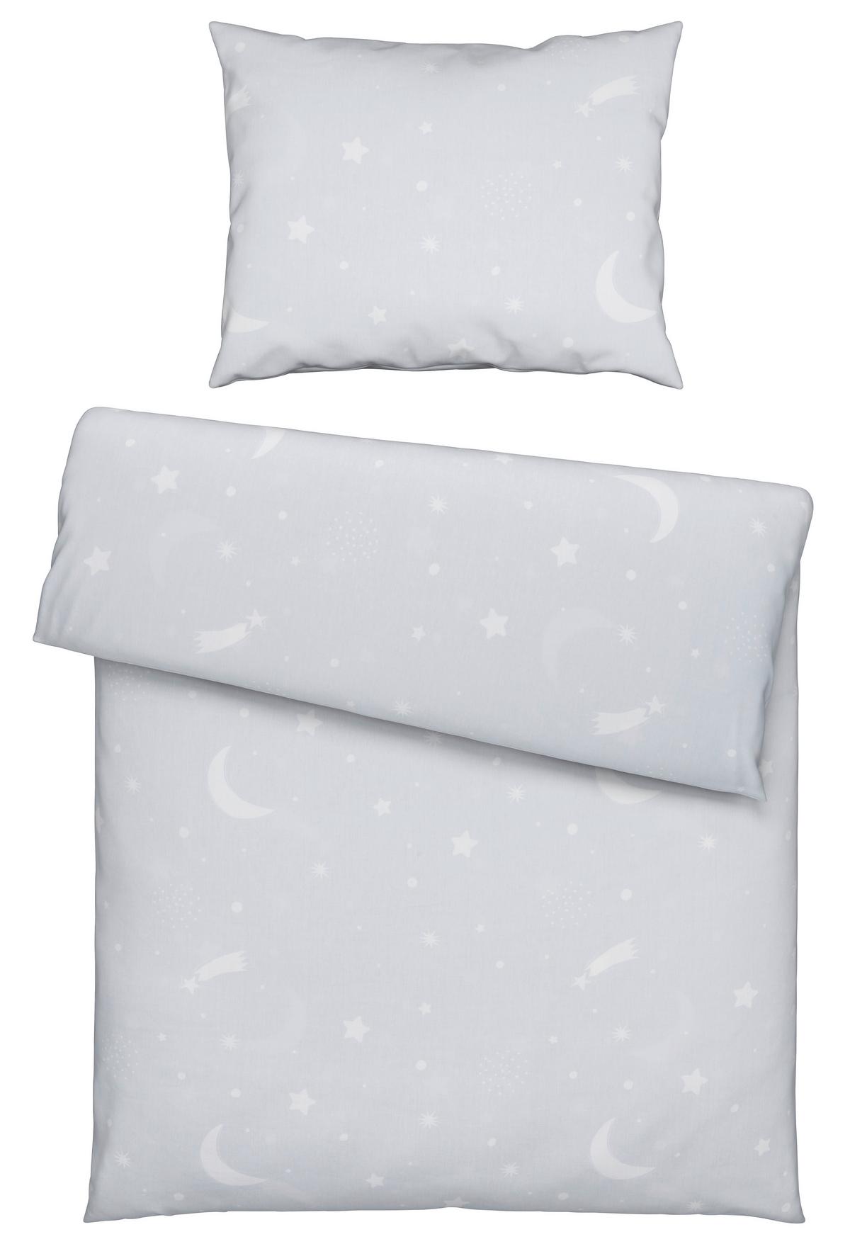 BETTWÄSCHESET STARS AND MOON - Weiss/Hellgrau, Konventionell, Textil (160/210cm) - Modern Living