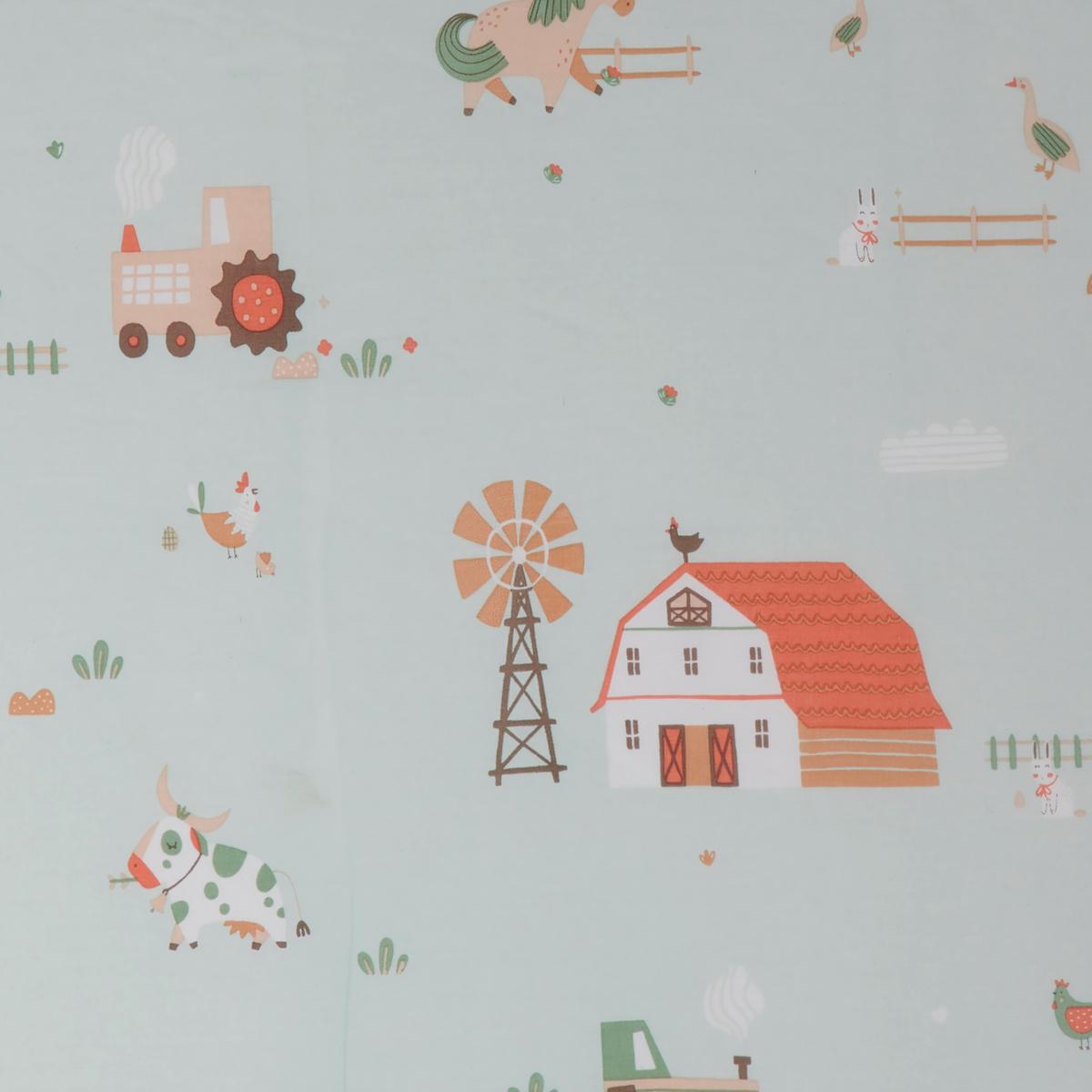 POŚCIEL NIEMOWLĘCA BAUERNHOF - zielony, Basics, tkanina (100/135cm) - Avelia