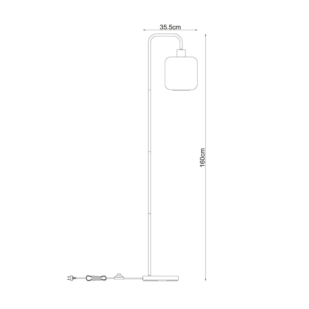 LAMPA STOJĄCA TINA - czarny/brązowy, Trend, metal/szkło (35,5/23/160cm) - Collet's Monde