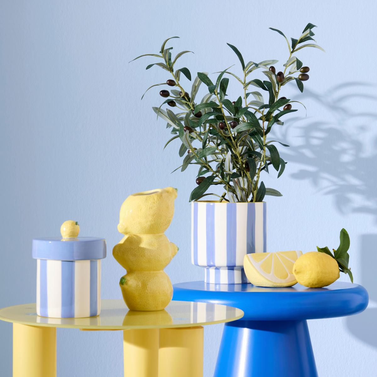 Dekodose Lilo Weiß/Hellblau/Gelb - Hellgelb/Weiß, Keramik (11,5/14,5cm) - Mömax