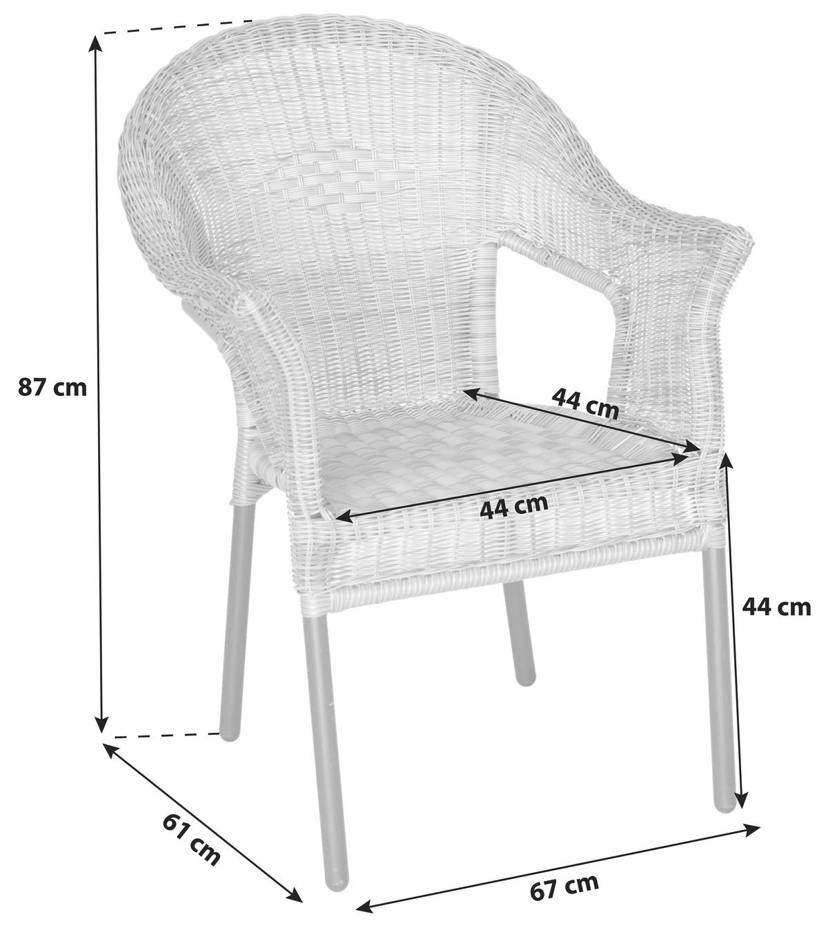 Set Vrtnih Stolov Ravenna - barve grafita/naravne barve, Romantika, kovina/umetna masa (67/87/61cm) - Gardenson